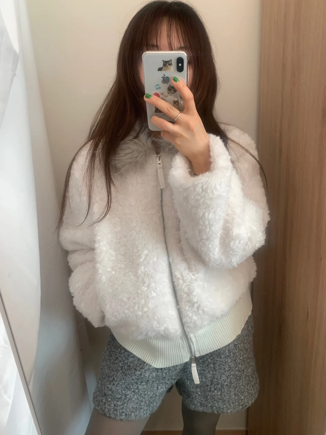 الكورية Sle معطف دافئ ort المرأة الشتاء فو الفراء طوق لينة لطيف ملابس خارجية ربيع الخريف الشتاء الموسمية Faionable Jaet