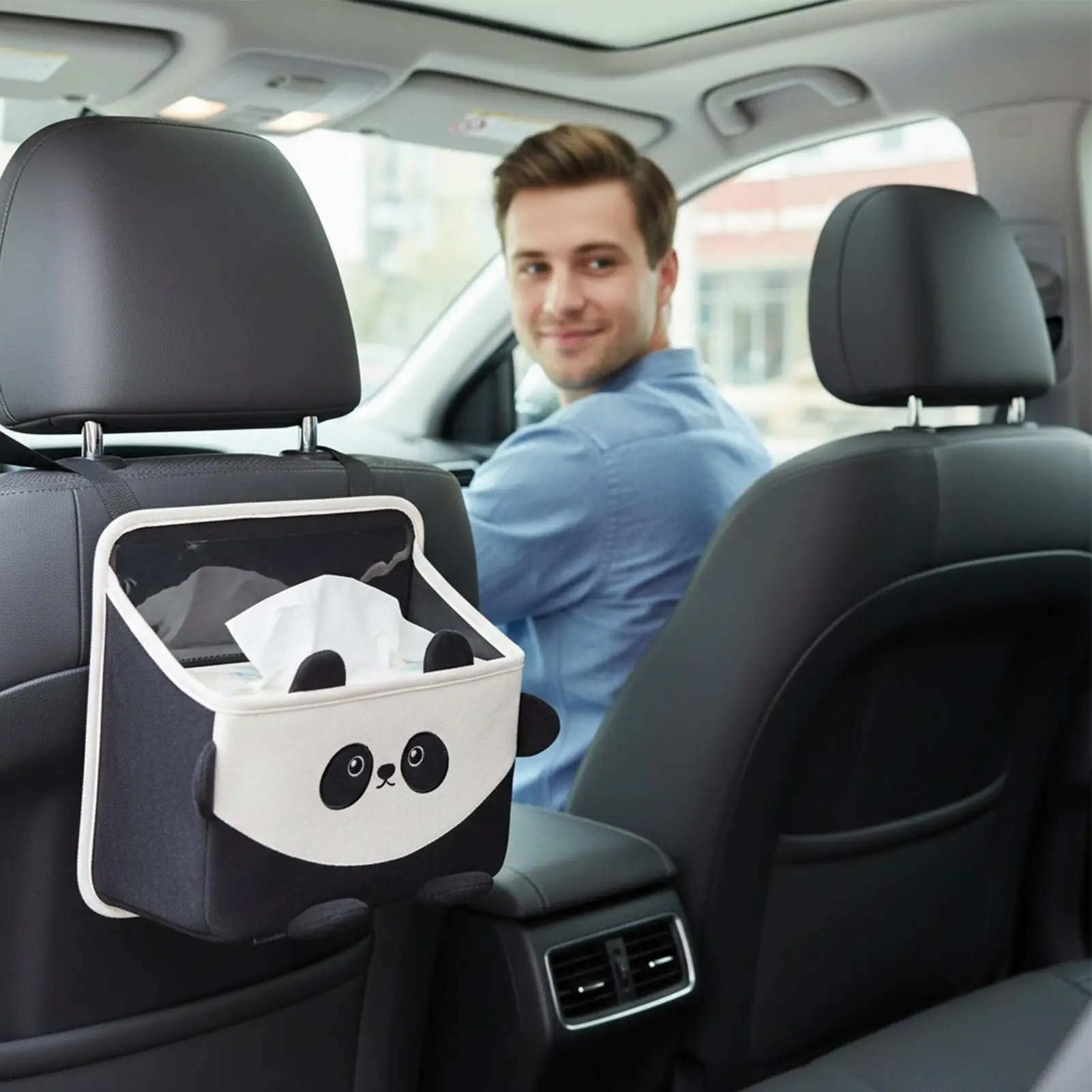 

Backseat Trash Can Wear-Resistant Soft Storage Bag Auto Back Seat Storage Bag For Family Friends Mobile Phones Files Toys Snacks