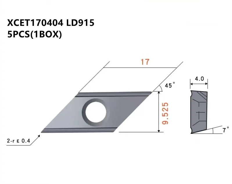 ECC17005R 30 45 60 ° C12 chamfering tool ECC 17005R CNC blade XCET170404 carbide blade chamfering tool holder