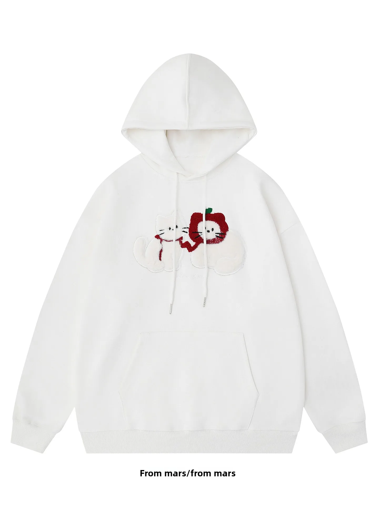 

Милый мультяшный дышащий худи свободного кроя для пар из молодежной модной коллекции, с длинными рукавами, из смеси хлопка и полиэстера