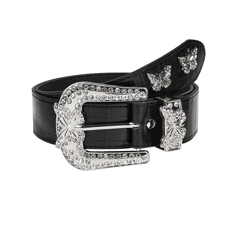 

Уникальный ремень свободного кроя в стиле Y2K, женские декоративные зимние брюки 2029, новые модные брюки с поясом со стразами