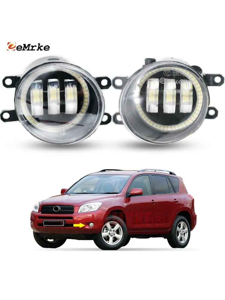 Led Mistlampen Montage PTF met Lens voor Toyota RAV4 RAV-4 XA30 RAV4 2006 2007 2008 Led Angel Eyes Halo Rijden Auto DRL Lamp - afbeelding 2