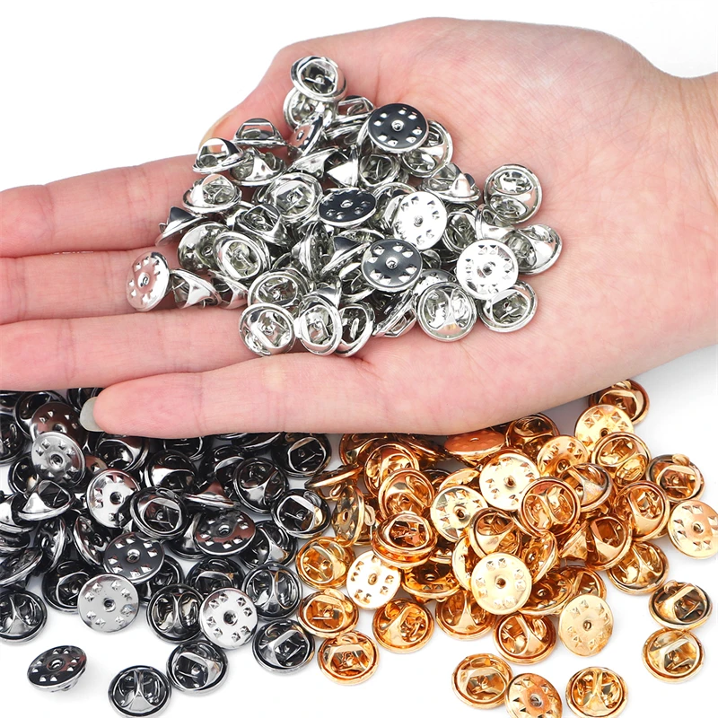 30set Metal Blank Brooch Base Holder Butterfly Pins Badge Clasps Nail Tie Back Tack Lapel Buckle Settings For Diy Jewelry Making