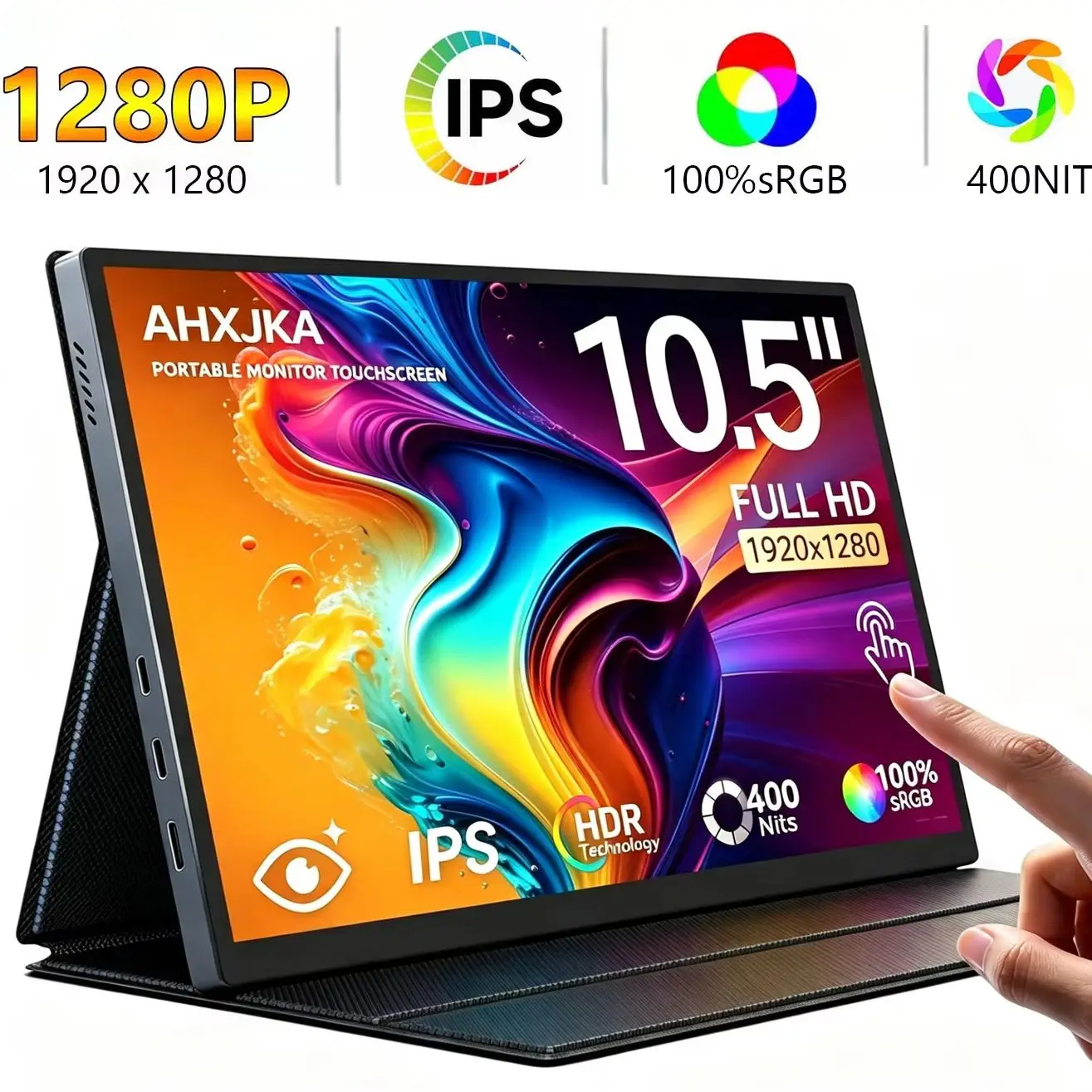 10.5 Inch Touch Portable Monitor 1920*1280 FHD IPS 100% SRGB TLaptop Second Screen Gaming Extended Display For Switch/PS4/Xbox