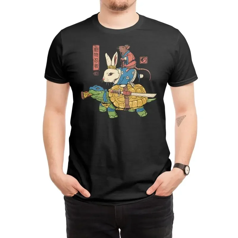 Funny Kame, Usagi and Ratto Ninjias T-Shirt 100% Cotton O-Neck Short Sleeve Summer Casual Mens T-shirt Size S-3XL