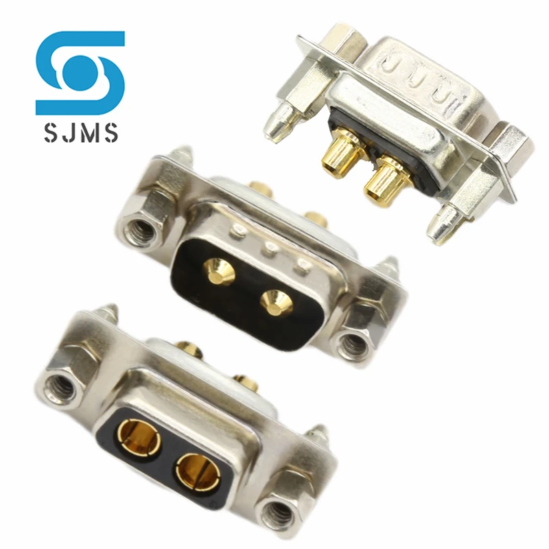 1PCS DB2 2W2 30A Male Female High Current Connector Harpoon Type D-SUB Adapter PCB Solder Type 2Pin Plug Jack High Power