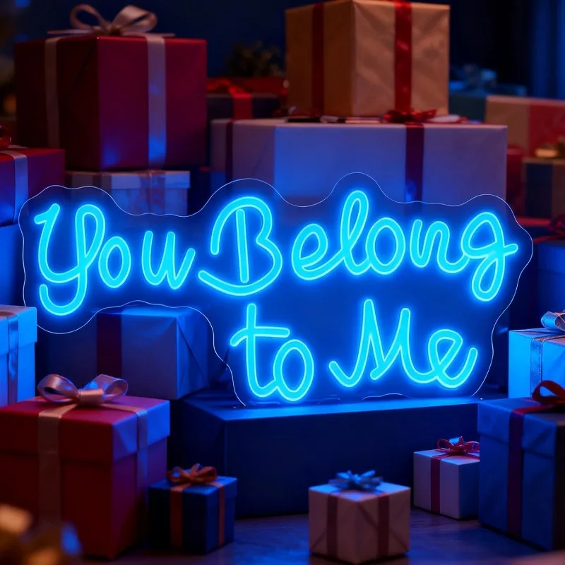 Enseigne néon « You Belong to Me », décoration romantique pour la maison, la chambre, le salon, à fixer au mur ou sur table, néon décoratif à intensité variable alimenté par USB