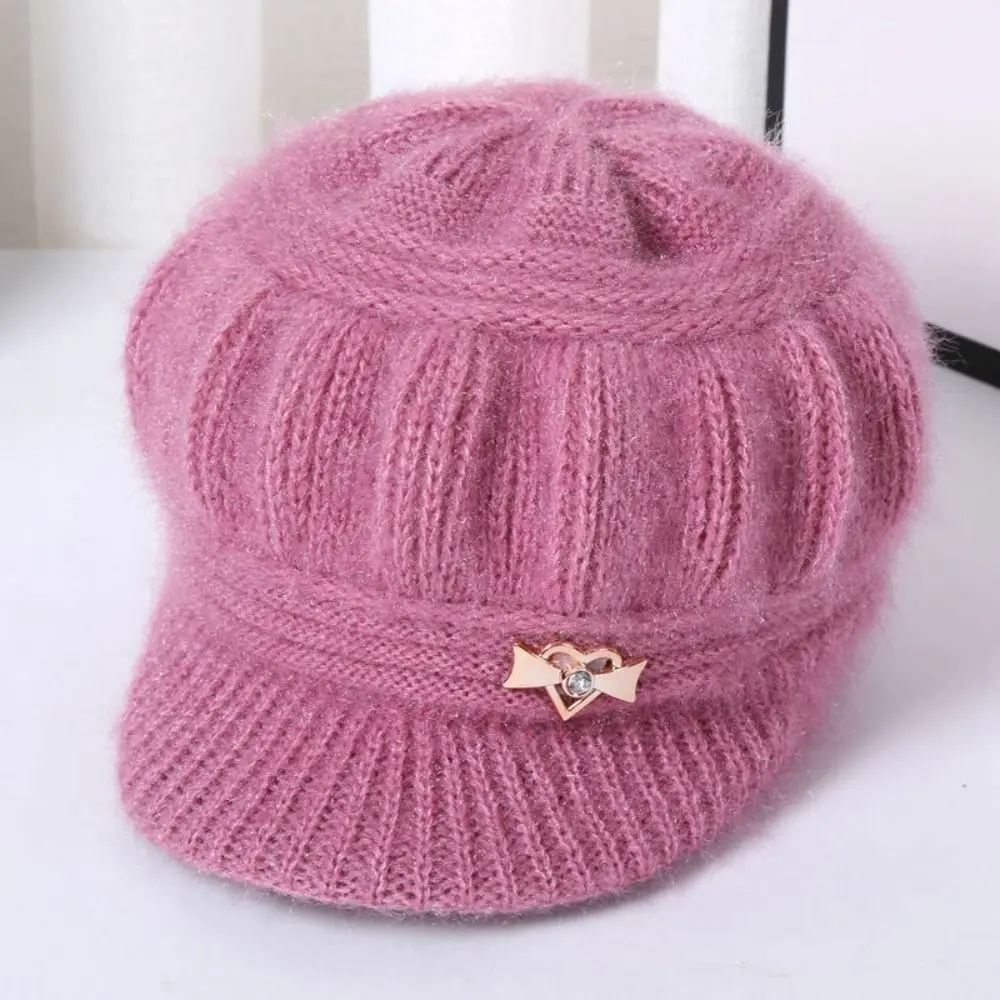 Windproof Ear Guard Keep Warm Women's Knitted Hat Peaked Cap Double Layers Protection Caps Pumpkin Beret Hat