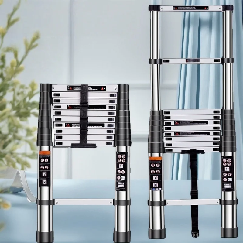 ステンレス鋼製片面伸縮式垂直はしご多目的昇降はしご家庭用屋内屋外エンジニアリングはしご