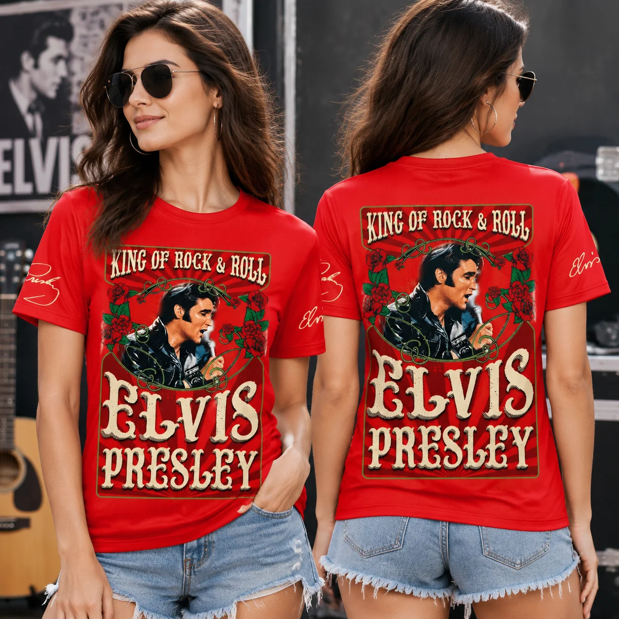 New 2026-27 Elvis Presley Men's Jersey 3D Printed Y2K Casual Quick Drying T-shirt, Suitable for Daily Wear and Training Wear