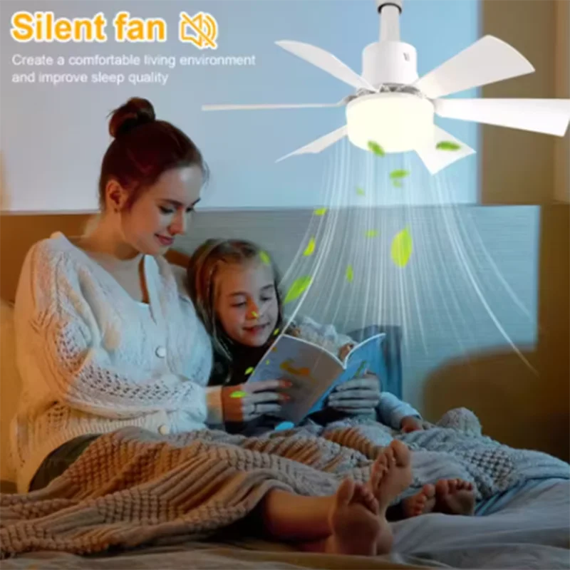 40W E27 LED Ceiling Fan Light Dimmable Color Temperature Modern Ceiling Mount Remote Control Smart Fan Lamp Home Bedroom Decor