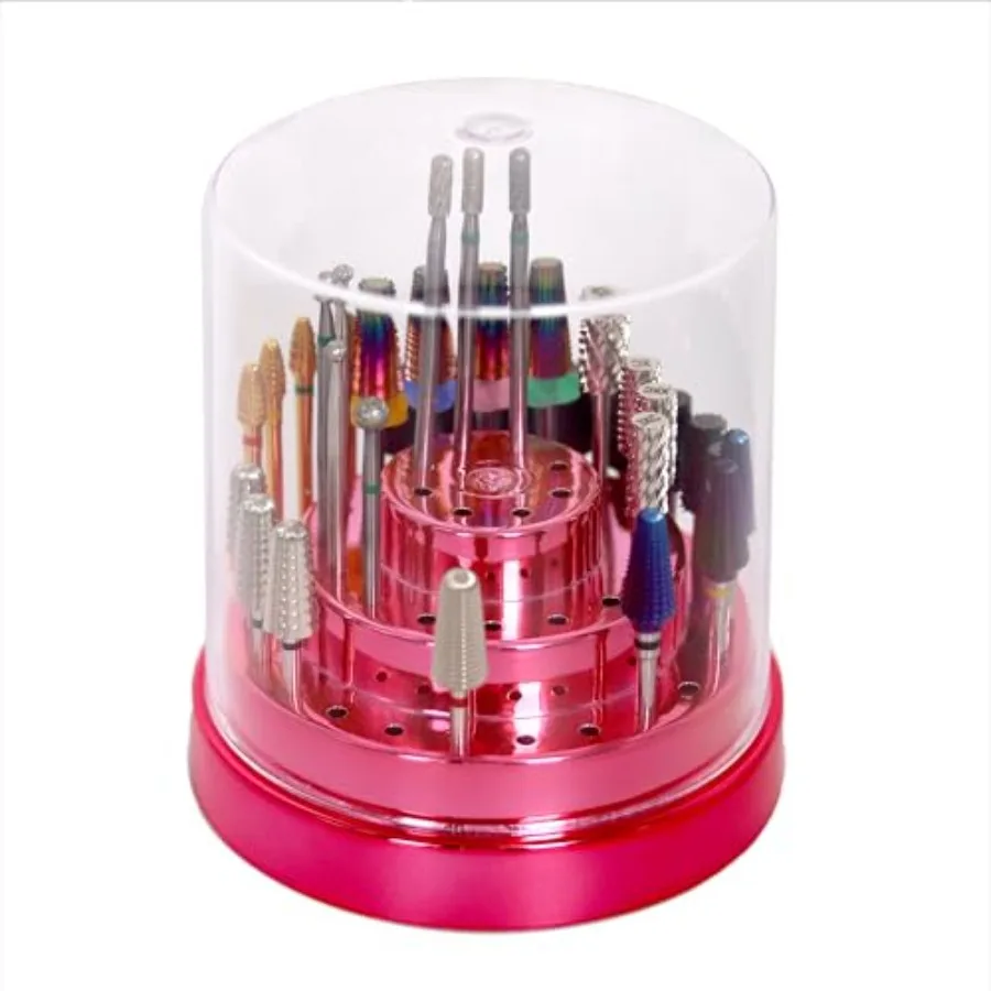 

PANA Round Cake Tier Nail Drill Bit Holder Display Organizer Case - Dustproof Carbide Bit Storage Container Box For Manicure To