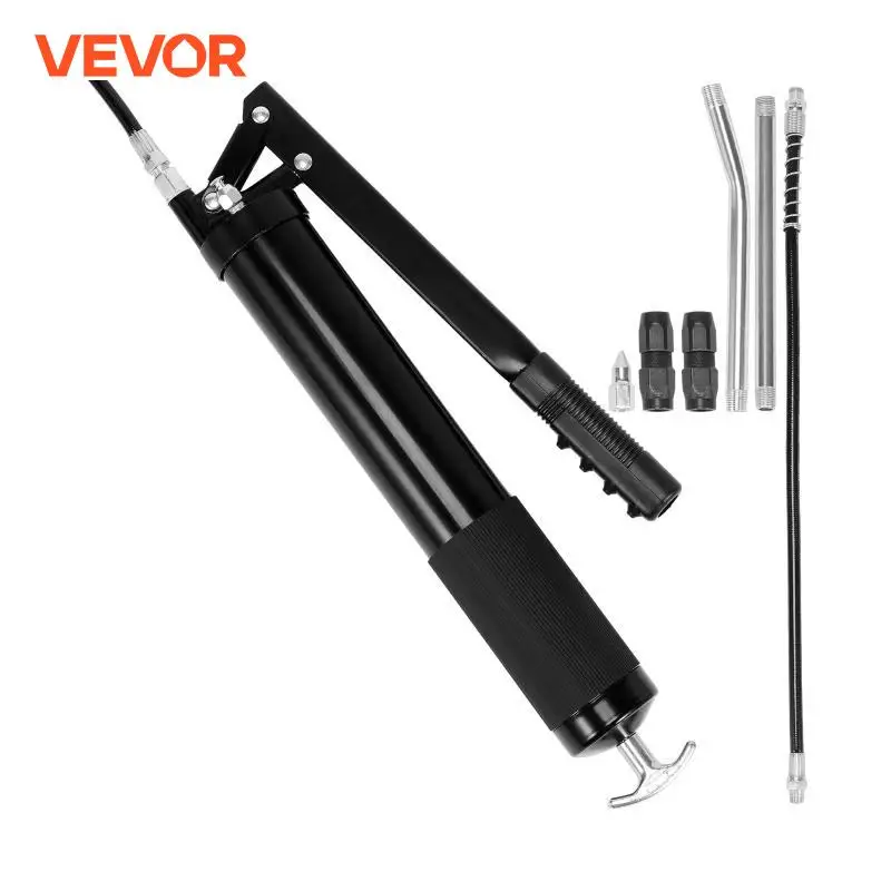 VEVOR 10000 PSI Grease Gun 20OZ / 600CC Lever Action Mini Pistol Grip Gun Kit with Extension Hose for Car Lubrication SUV Trucks