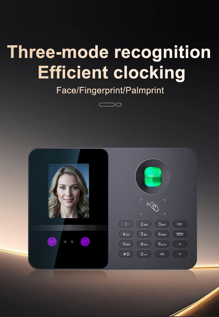 Biometric Attendance System with Face Fingerprint Palmprint Recognition USB Flash Drive 120,000 Records