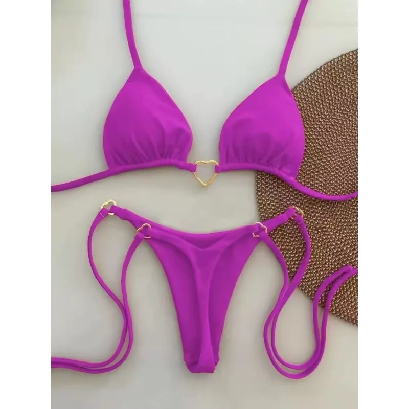 2026 Sexy Solid Black White Bikini Women Suit Low Waist Lace-up Swimsuit Two-piece Set Swimwear Female Bathing Suit купальник view 5