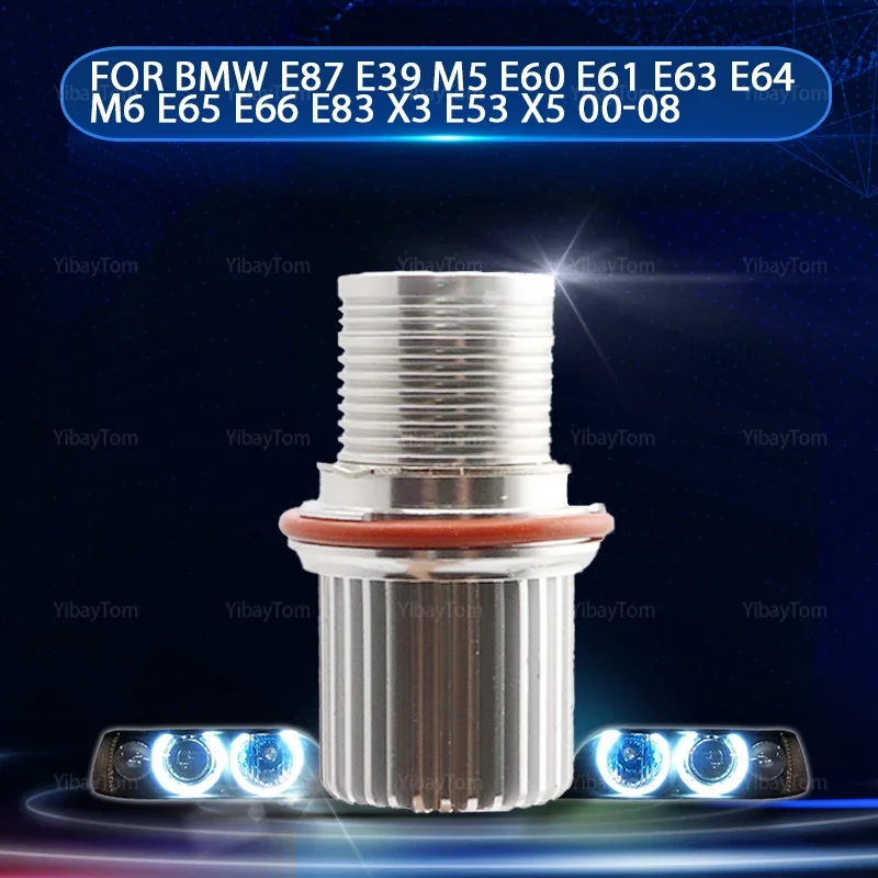 2pcs 6000K  ring 90W LED Angel Eyes Marker Lights Bulbs For BMW E87 E39 M5 E60 E61 E63 E64 M6 E65 E66 E83 X3 E53 X5 2000-08