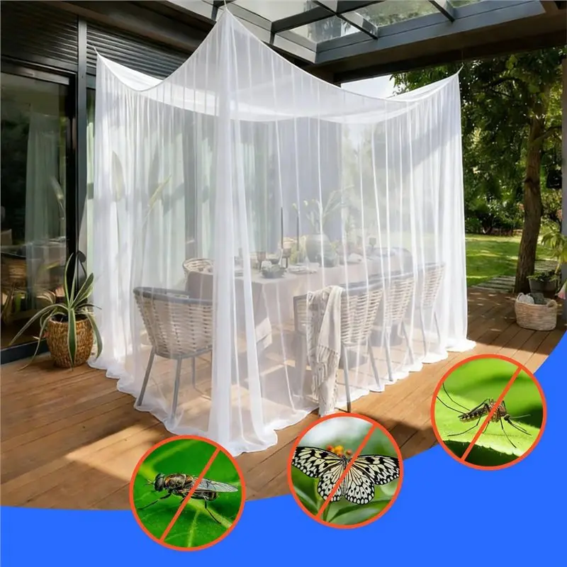 Hot Sale-Extra Large Portable Mosquito Net Square Canopy Net Outdoor Camping For Garden Party Travel