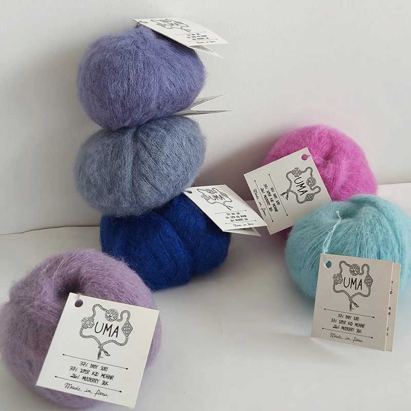 230yds/210mtrs 25g/Ball  Amano  UMA Silk Mohair Yarn  From Peru