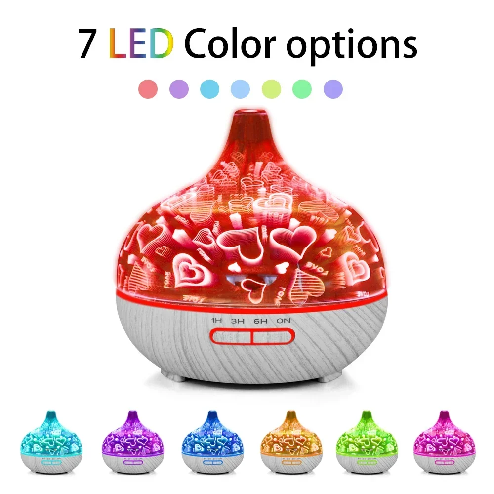 2026 New Upgrade 400ml Aroma Essential Oil Diffuser Ultrasonic Air Humidifier Purifier With Wood Grain LED Lights For Office Hom