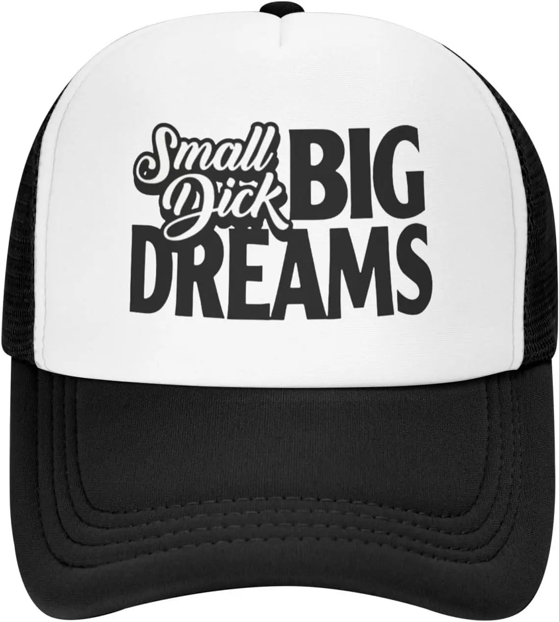 Small Dick Big Dreams Funny Trucker Hat Adult Adjustable Baseball Cap Breathable Unisex Fishing Hats