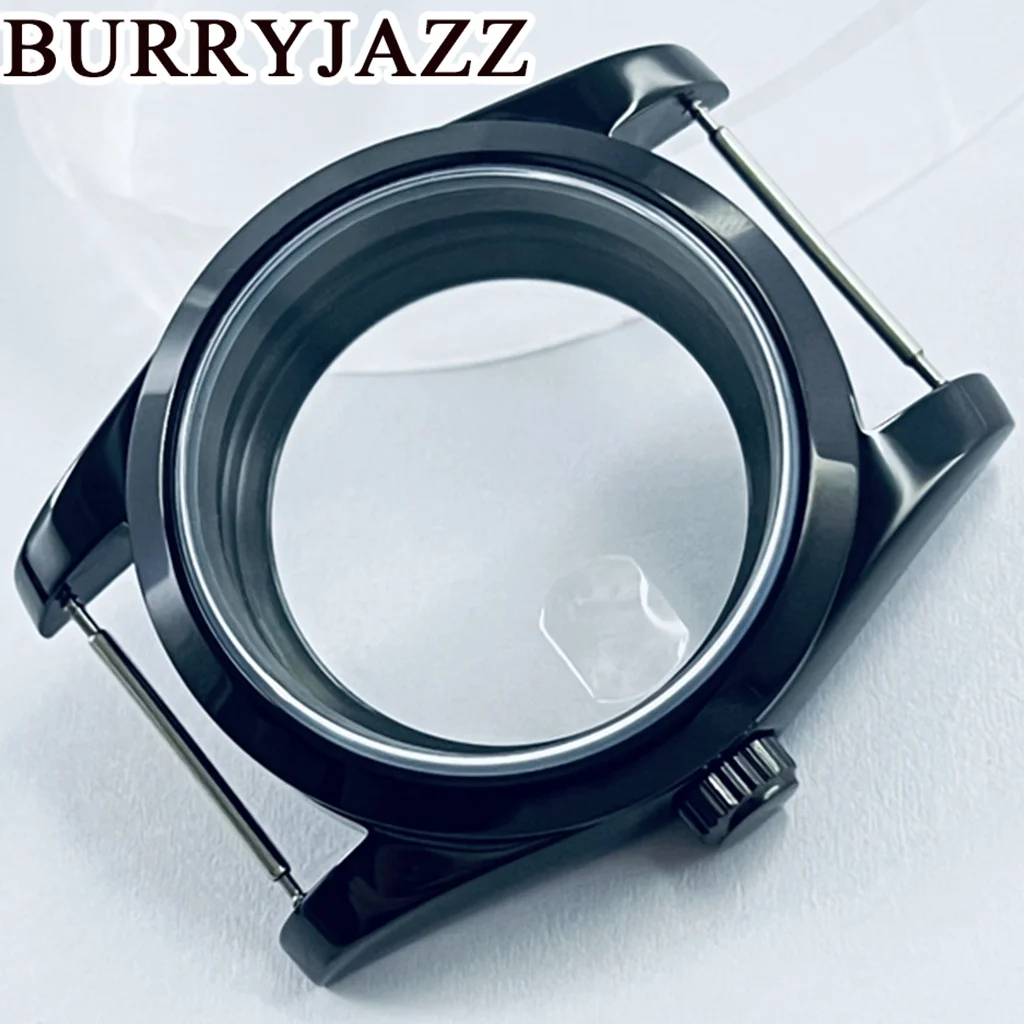 Imagem -02 - Burryjazz-caixa de Relógio de Vidro Safira Impermeável 36 mm 40 mm Preto Nh35 Nh36 Nh34 Nh38 Nh70 Nh72