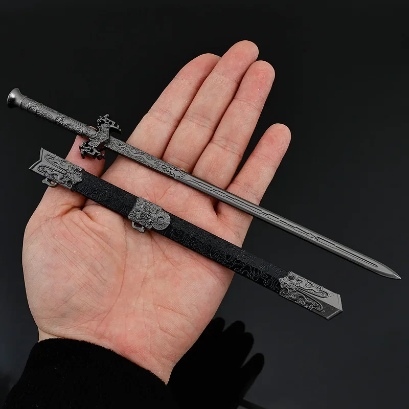 22cm/8.66in Taizong Sword Weapon Model Props Ancient Cosplay Swords Equipment Peripherals Desk Ornaments Boy Toys Gift Decor