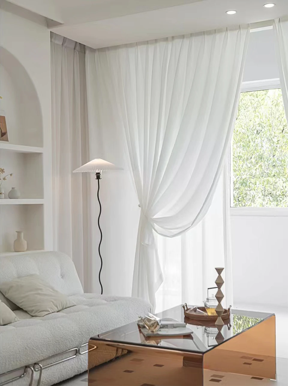 Asazal Weißer Tüll Hochwertige Dicke Luxus-Chiffon-Fenstervorhänge für Schlafzimmer, Verdunkelungsvorhänge Großhandel, Wohnzimmerdekoration – Detail 11