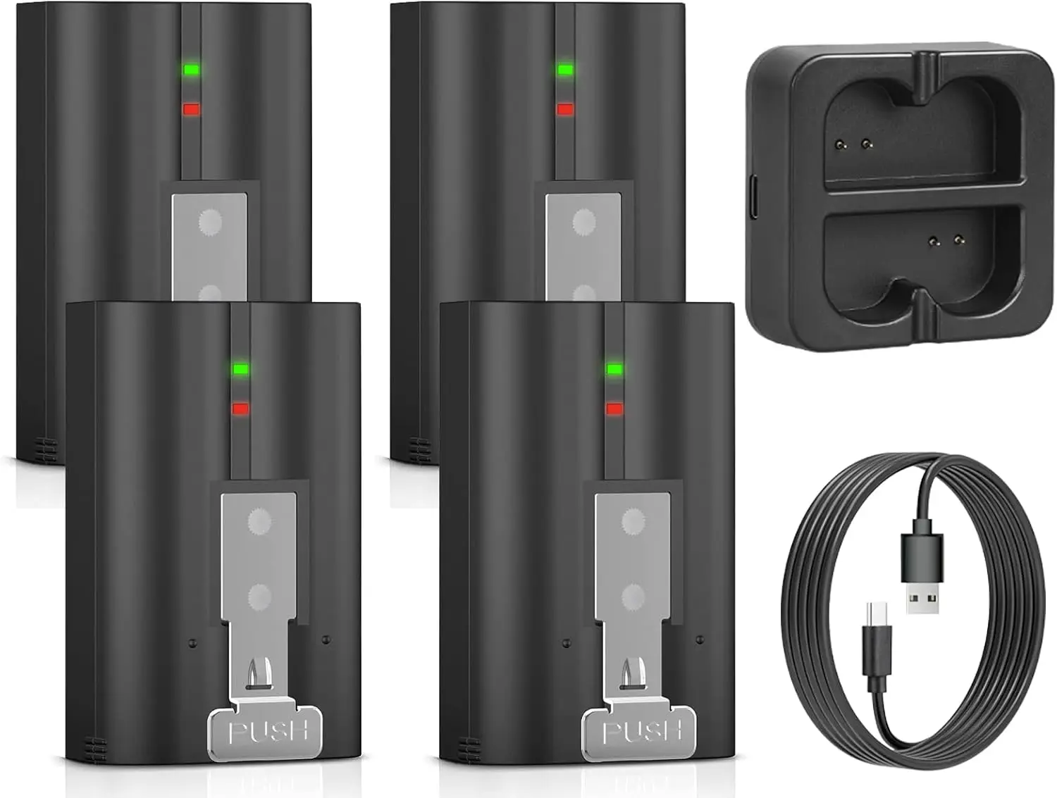 

Комплект из 4 сменных аккумуляторов 6040 мАч с зарядным устройством для видеодомофона Ring и камер, для использования внутри и вне помещений