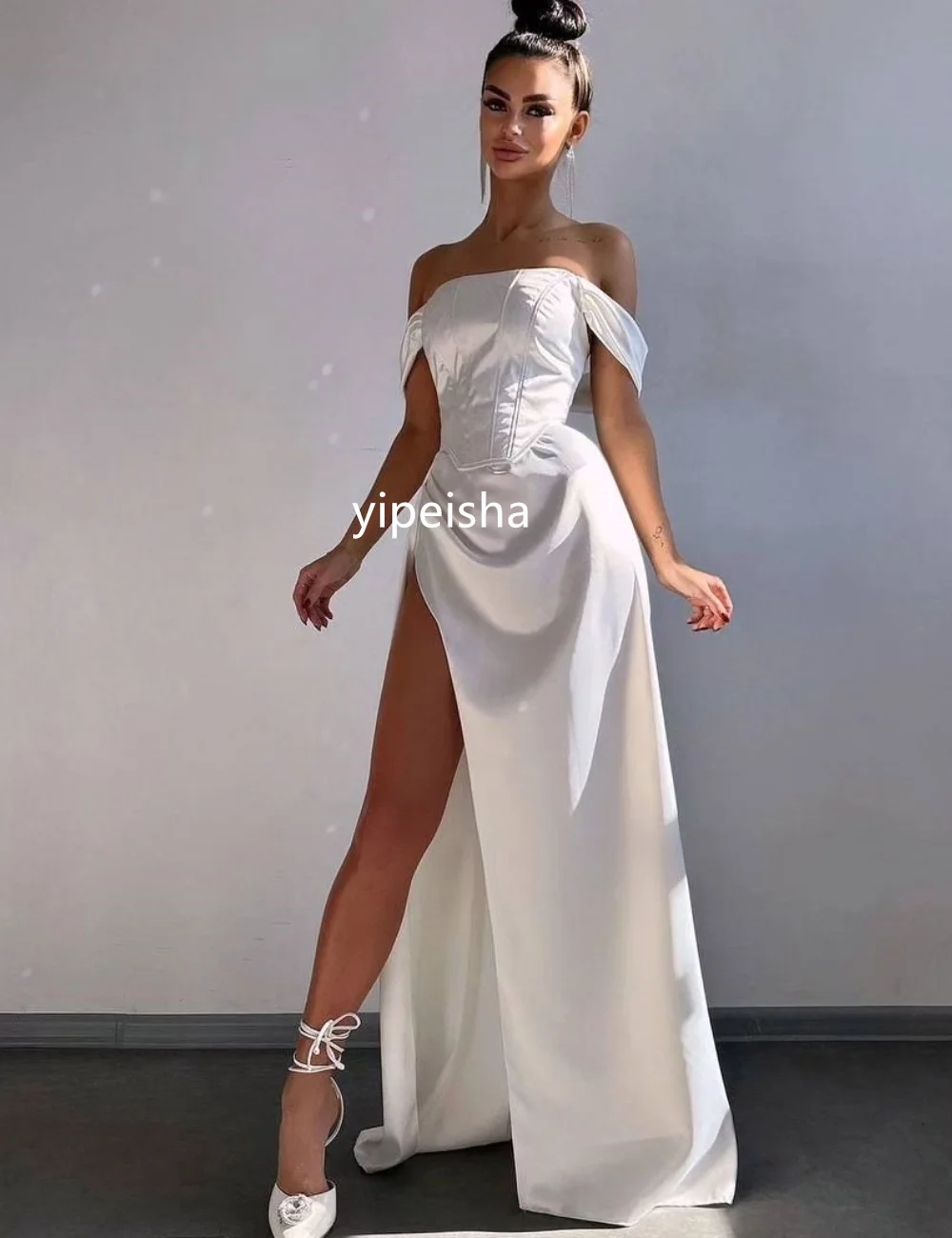 Sizes Available A-line Off-the-shoulder Long Dresses Prom Dresses Classic Exquisite Modern Style Pastrol Unisex Chinese Style