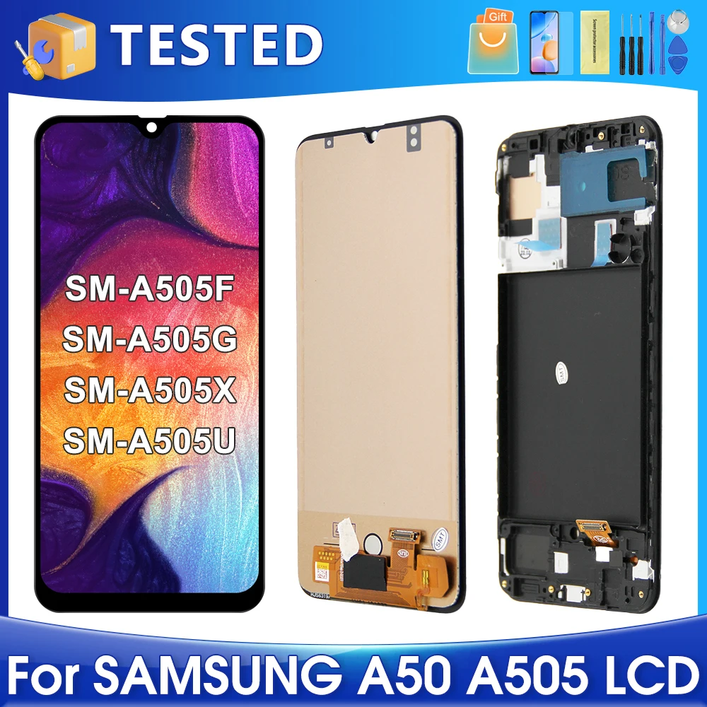 6.4\'\'A50 For Samsung Tested A505F A505G A505W A505X A505G A505N LCD Display Touch Screen Digitizer Assembly Replacement