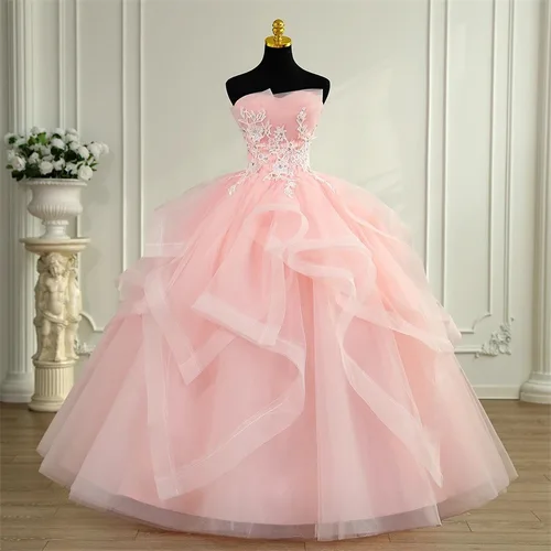 2025 vestido de novia bordado sin tirantes para mujer, vestido de novia a la moda, nuevo estilo, falda abombada sin tirantes para banquete coreano adelgazante