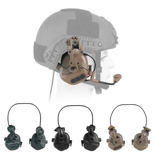 Imagen 2 del producto Auriculares Tácticos BOOIU para Casco, Interfaz de 3.5mm, Auriculares de Captación, Comunicación para Entrenamiento Táctico, Orejeras de Protección Auditiva