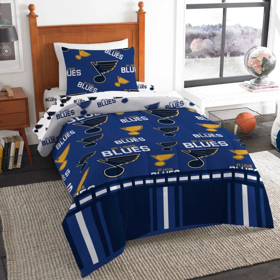 

Комплект постельного белья St. Louis Blues, 100% полиэстер, размер Twin, в цветах команды, 4 предмета