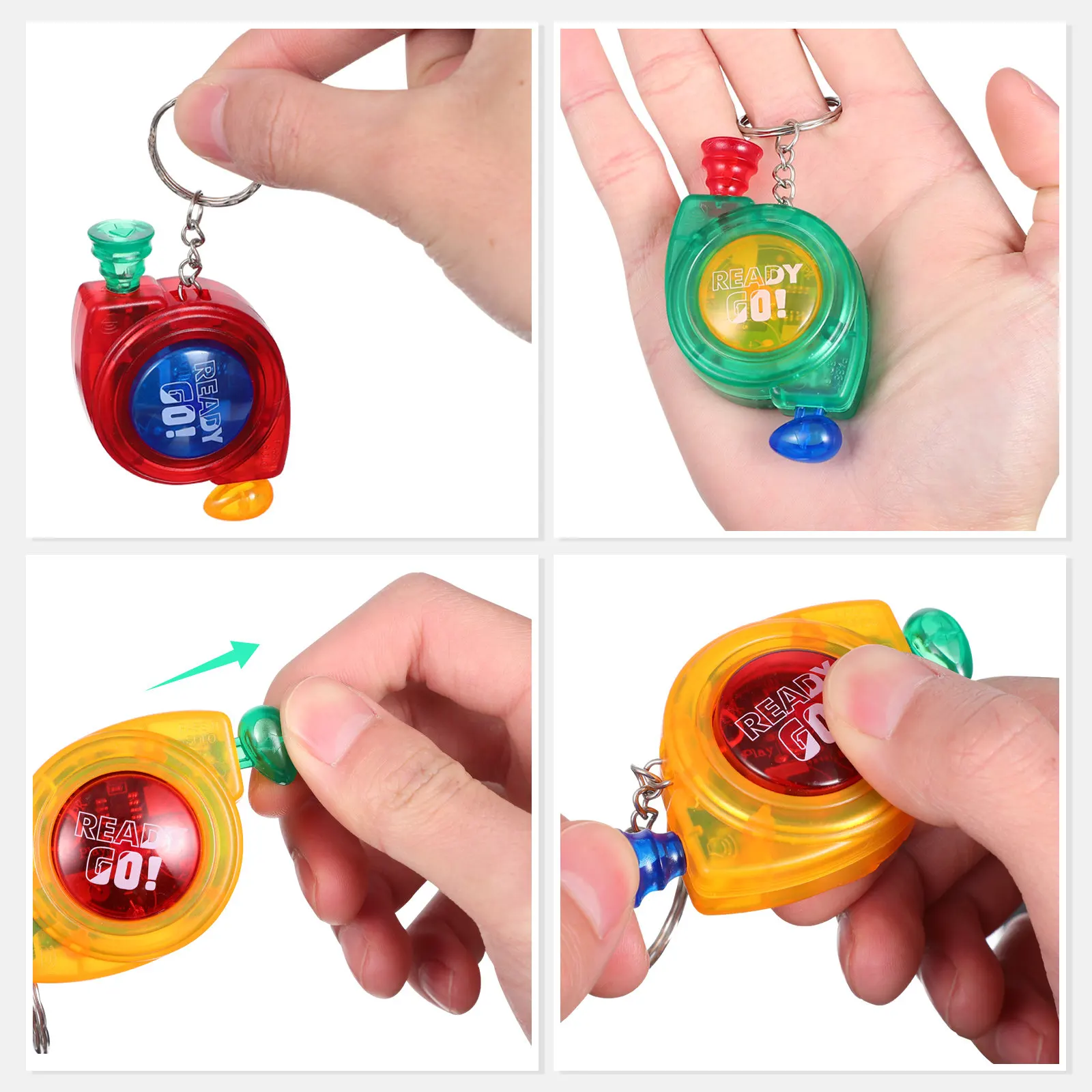 3 قطع لعبة تفاعلية محمولة صغيرة، وضع فردي ومزدوج، لعبة ذاكرة إيقاعية، سلاسل مفاتيح وقلادات، ألعاب تدريب ردود الفعل للحفلات