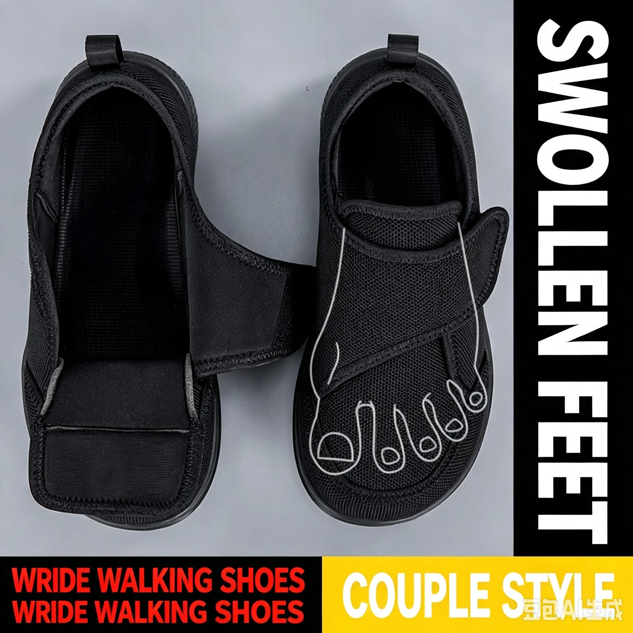 Brede wandelschoenen voor gezw - Men Shoes Velcro recensie en prijs