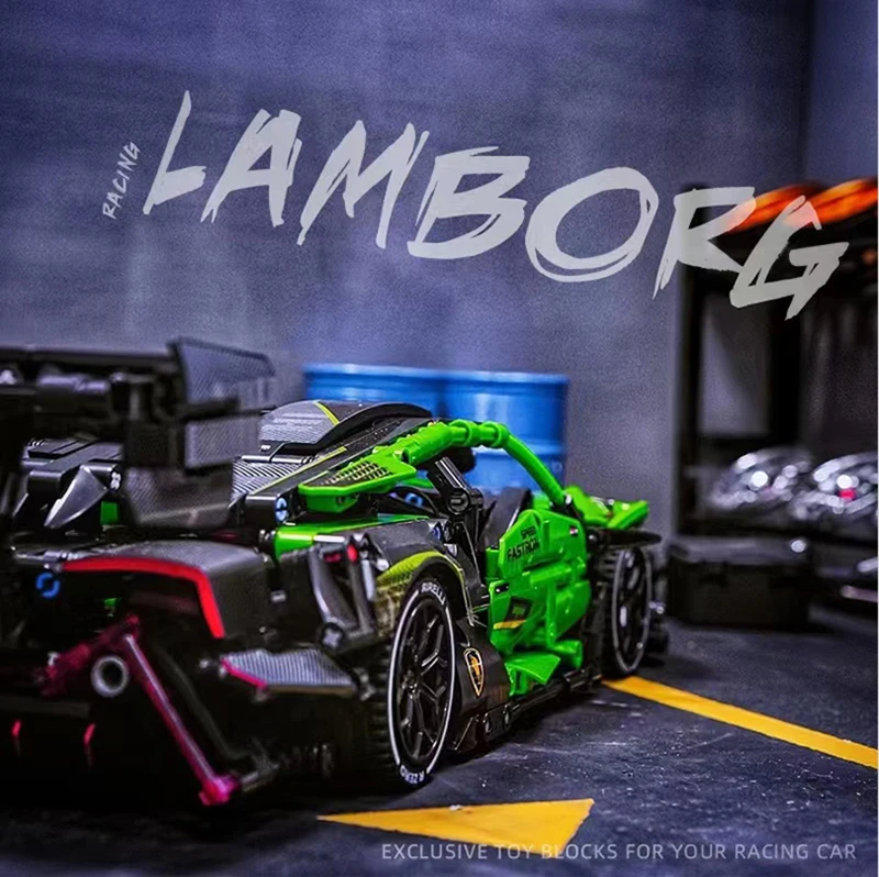 MOC Technische Grüne Racing Auto Bausteine Set Modell Kit DIY Montage Ziegel STEM Pädagogisches Spielzeug Kinder Geburtstag Geschenk ​ – Detail 2