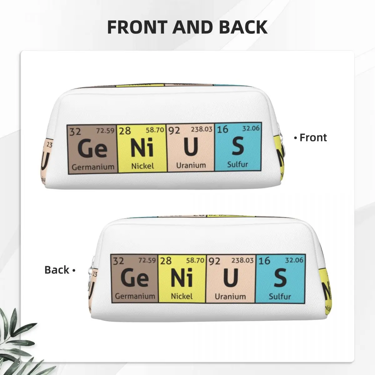 Periodic Table - Genius Pencil Cases for Students School Pen Box Pencil Bag Pencil Pouch Storage Stationery Supplies