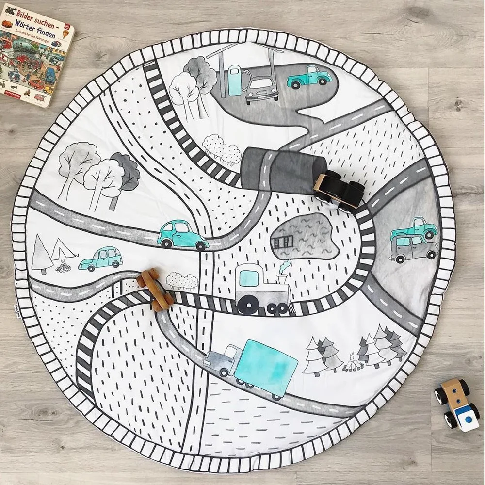 Soft Kids Play Mat Polyester Fiber 90*90cm Baby Game Carpet Baby Sleeping Mat for Home Floor Camping Outddor Drop Shipping