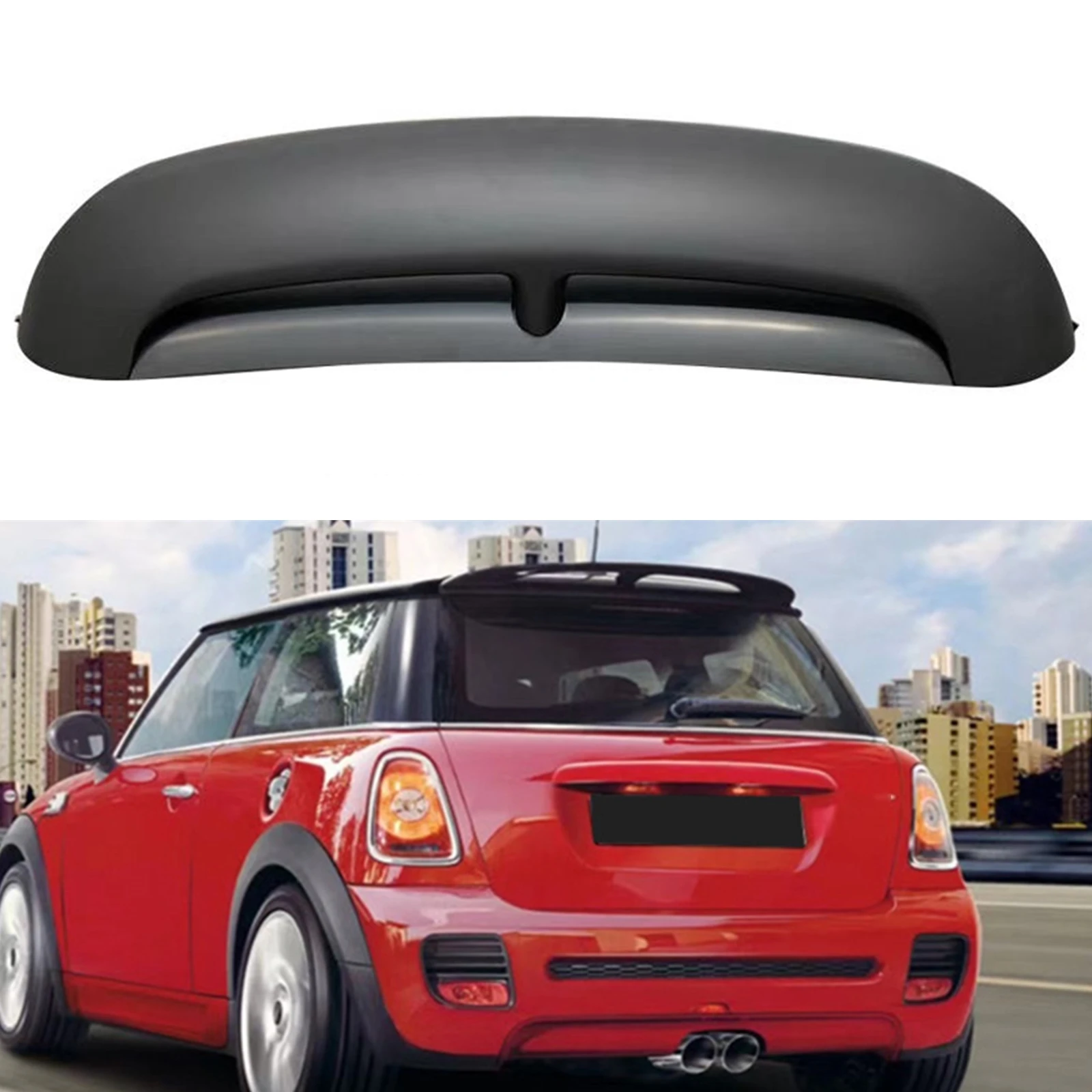 For Mini Cooper R56 R57 R58 2007-2013 JCW Rear Roof Spoiler Wing Matte Black Car Tail Trunk Window Upper Splitter Lip Trim Flap