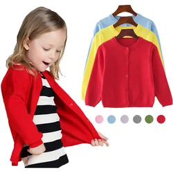 Baby Girl Sweaters 6 to 9 12 18 24 Months Red White Toddler Girls Knitting Cardigan 1 2 3 4 5 6 7 8 9 Years Children's Clothing