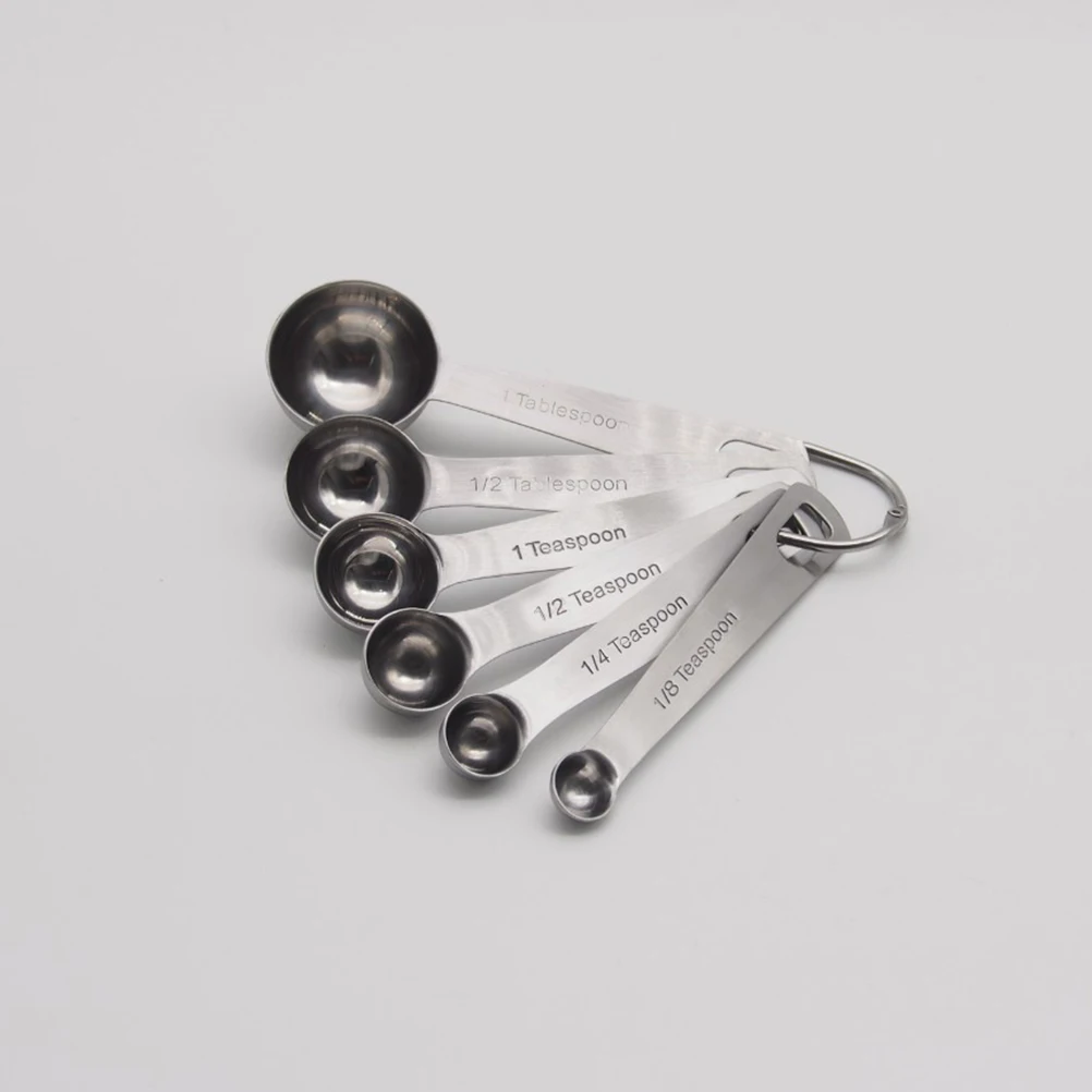 

6Pcs Measuring Spoon Set Stainless Steel Professional Food Grade Accurate Mark Kitchen Tools for Cooking Baking