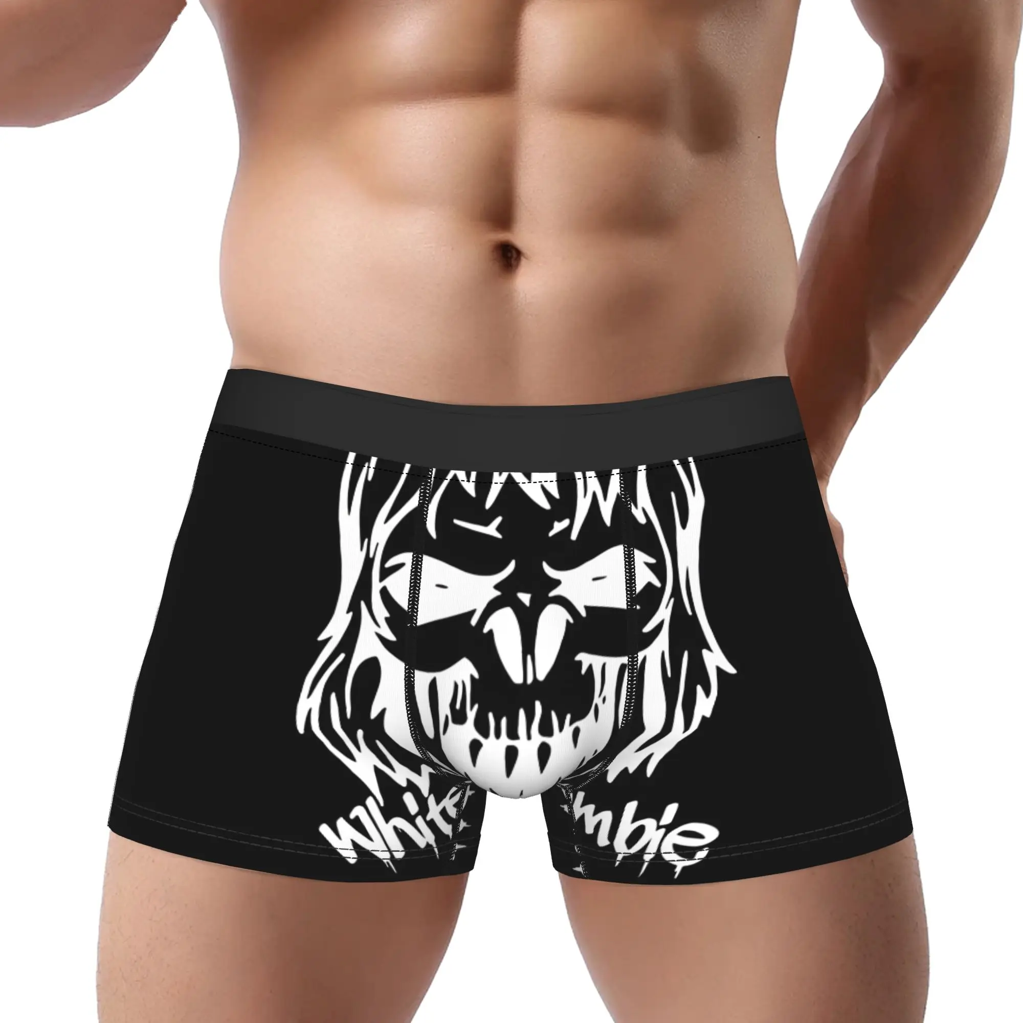 

White Zombie Underpants Homme Panties Man Underwear White Zombie Print Shorts Boxer Briefs