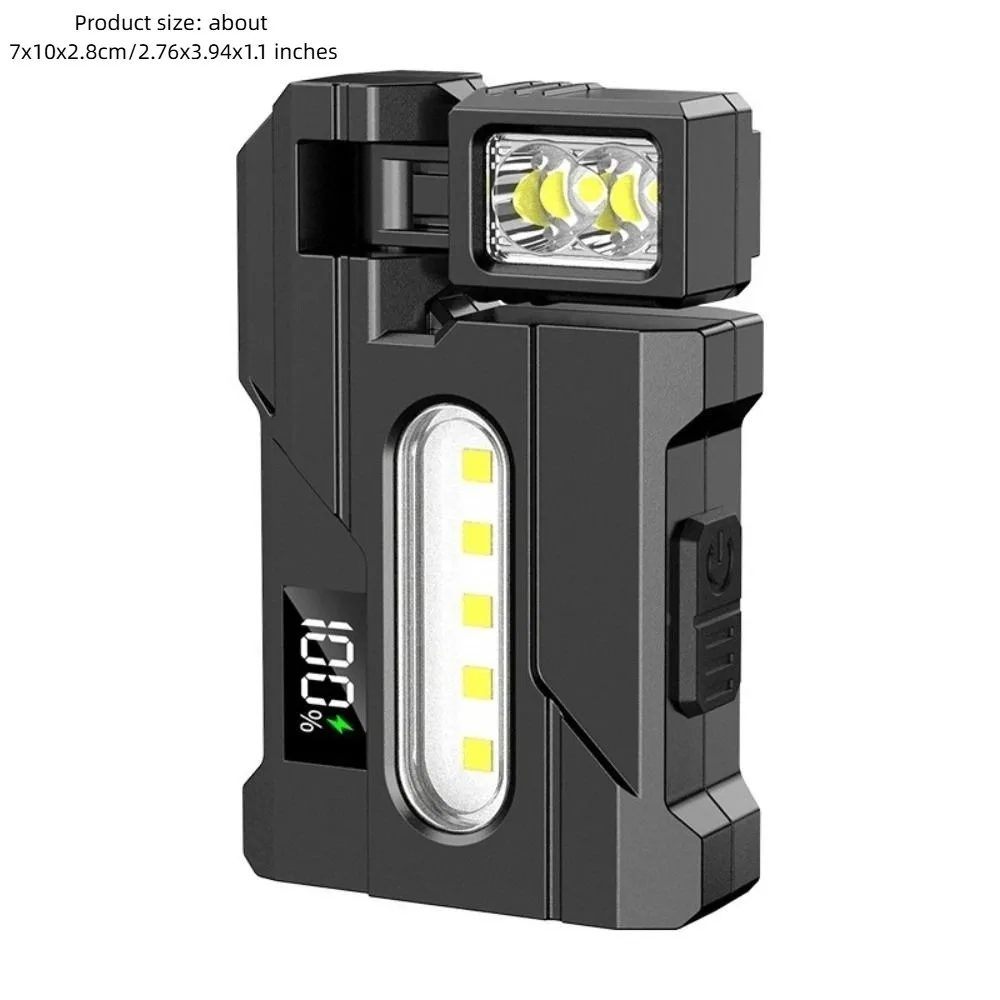 Portable Handheld Flashlight Waterproof Dual Light Pocket Light Adjustable Magnetic Torches Outdoor Emergency