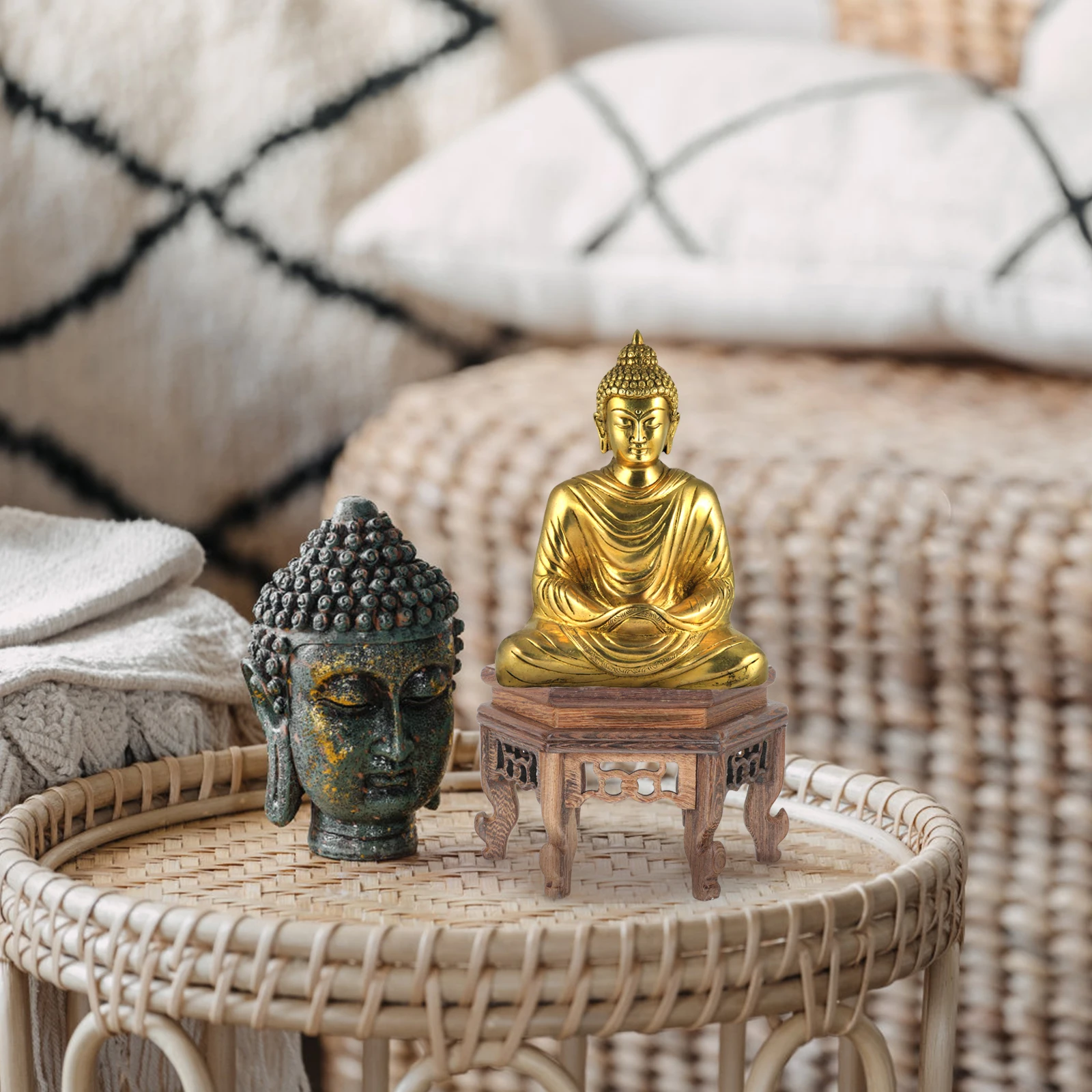 

Wooden Flowerpot Hexagon Stand Wooden Plant Stand For Vase Plant Pot Teapot Display Base Home Decoration Ornament