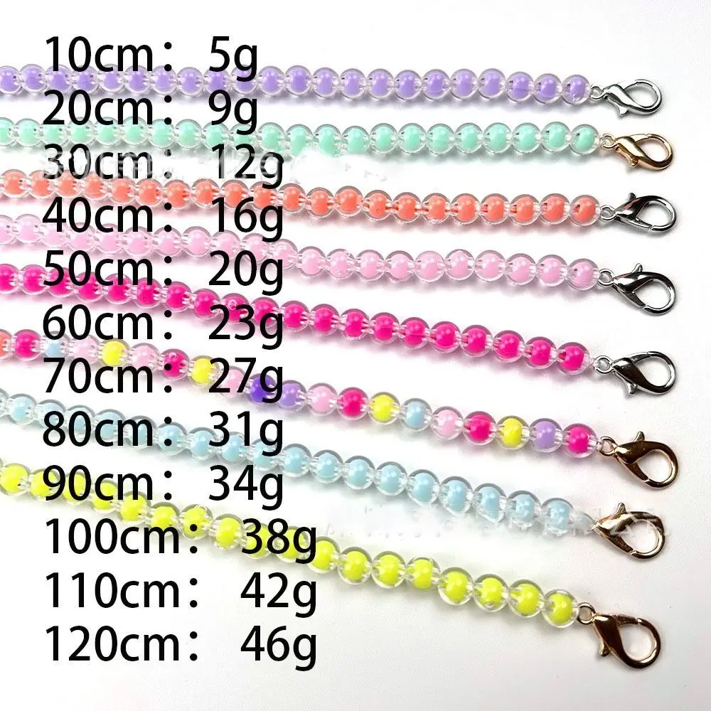 New 8mm Diameter Bead String Strap 10~100cm DIY purse Replacement Shoulder Bag Straps DIY Bags Accessories