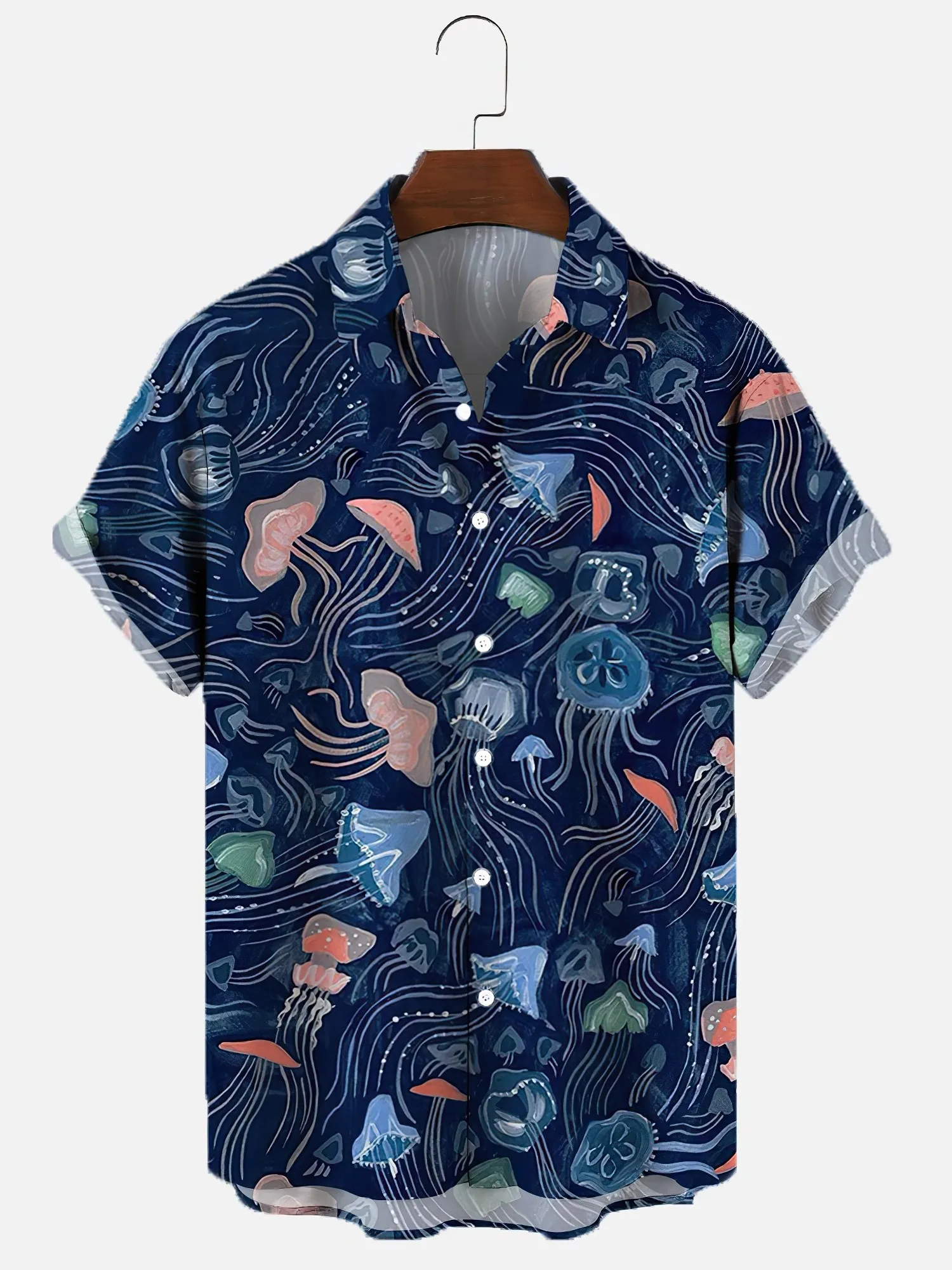  Harajuku Oversized Y2k Tadpole For Elegant Hawen's Social Luxury Wear 3D Men's Hawaiian Short Sleeve Cotton Floral Male Shirt