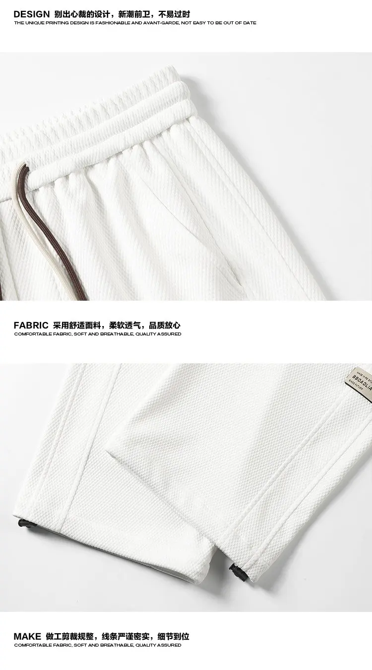 Herren-Sweatpants mit Kordelzug, weitem Bein, einfarbig, elastischer Bund, lockere, gerade geschnittene Hose, Streetwear, Freizeit- und Alltagshose. – Detail 17