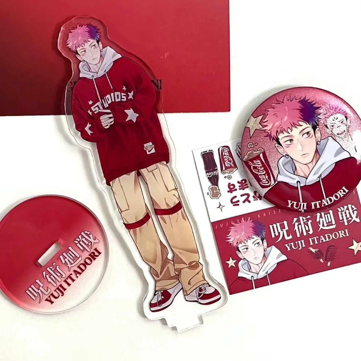 Anime Jujutsu Kaisen Itadori Yuji Cosplay Standing Sign Cute Decoration Acrylic Desktop Ornament Graduation Xmas Birthday Gift