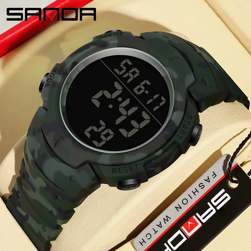 

SANDA Luxury Men LED Digital Watch Military Sports Watches Outdoor Waterproof Luminous Electronic Wristwatch Relogios Masculino