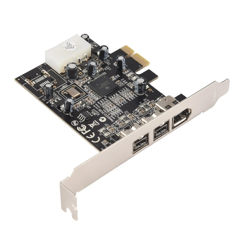 

High-Quality -PEX30016 3 Port IEEE 1394 Firewire 1394B & 1394A PCIe 1.1 X1 Card